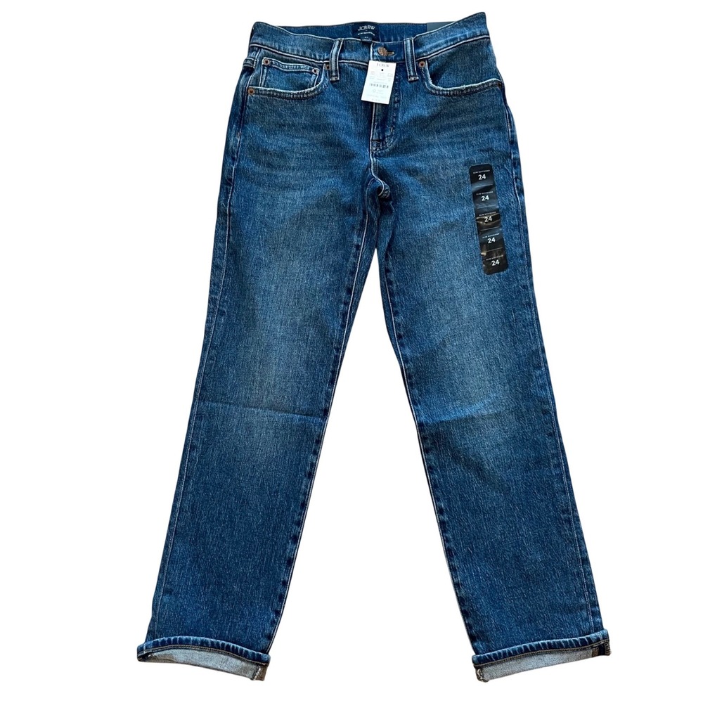 J.Crew Slim Boyfriend Jeans Size 24 Blue‎ Denim Mid Rise CL222 DM9547